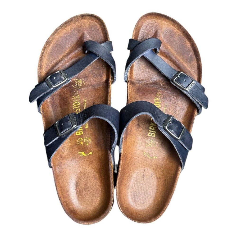 Birkenstock Mayari Oiled Leather Blue Women Size Sz EU 39 US 8.5 N Limited - Picture 7 of 8